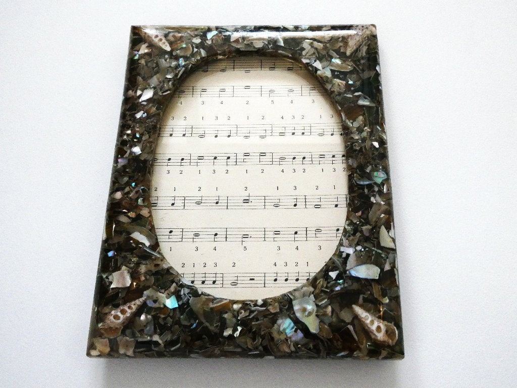 Een fotolijst met schelpen ingesloten in kunsthars lijst, Ophalen of Verzenden