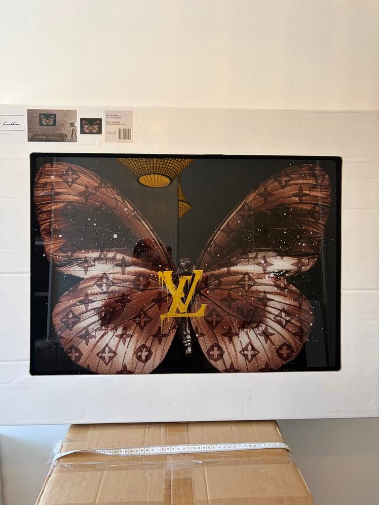 Schilderij Vlinder Louis Vuitton 80x60cm Nieuw, Ophalen, Nieuw, Schilderij, 75 cm of meer
