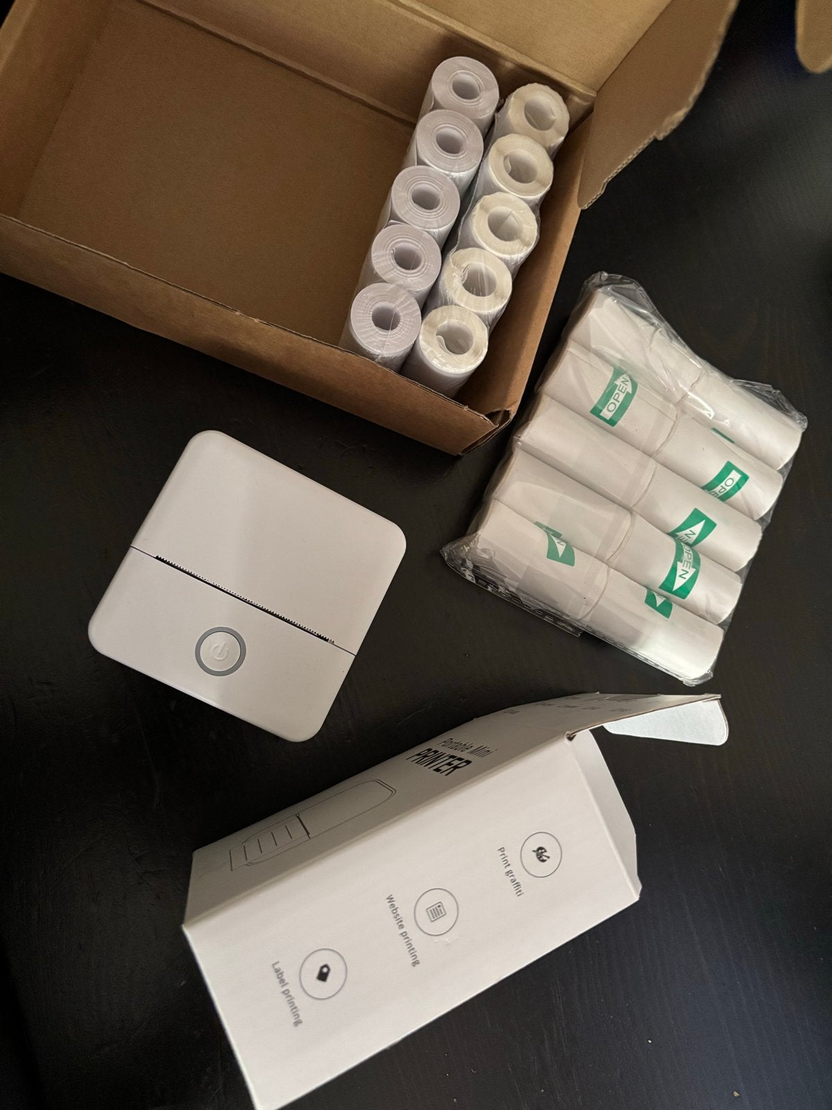 Draagbare Mini Thermische Printer met Rollen, Computers en Software, Printers, Nieuw, Printer, Thermo-printer, Zwart-en-wit printen