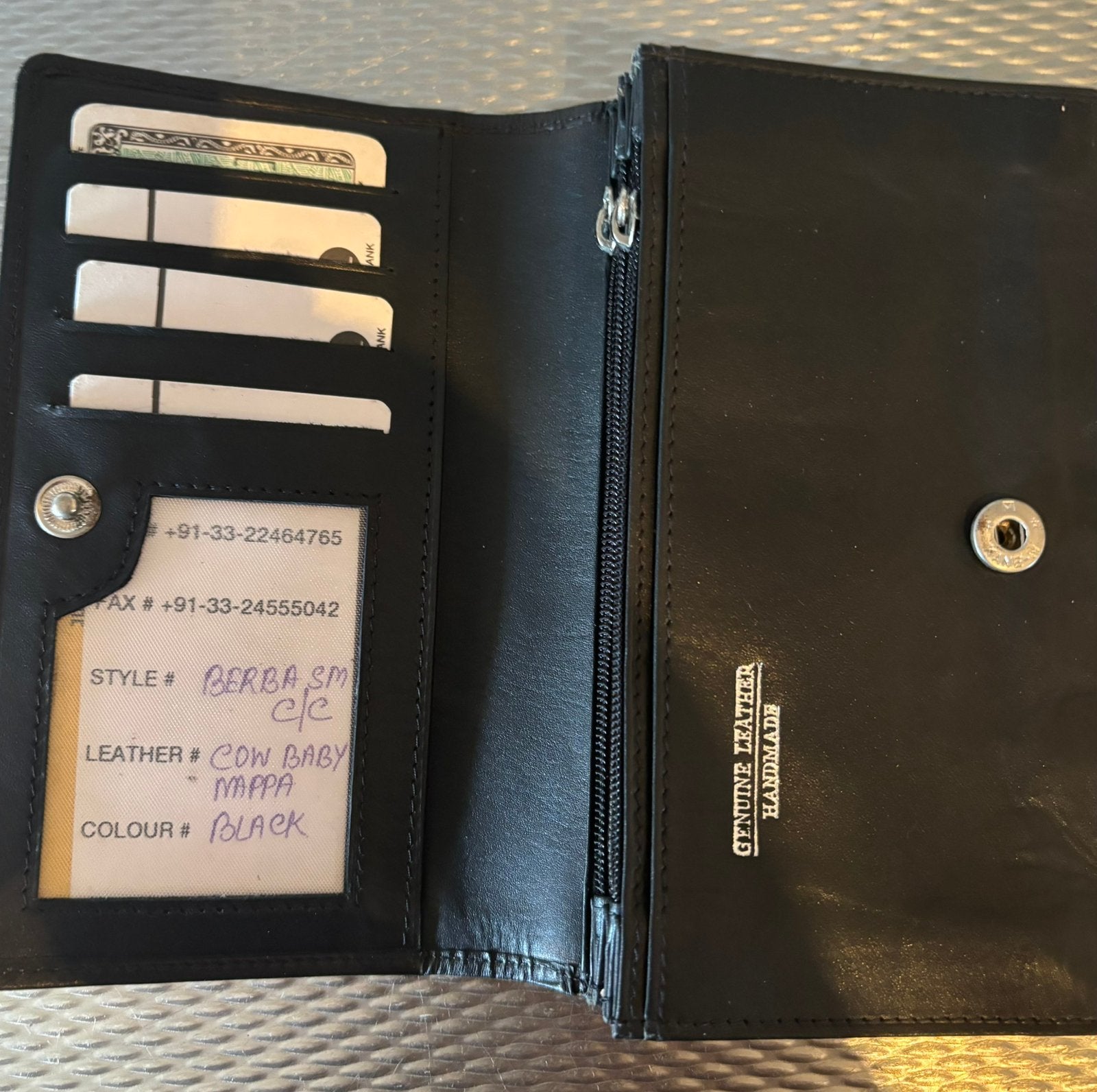 Vintage Berba portemonee kalfsleder 5 vakken, ongebruikt, Ophalen of Verzenden, Nieuw, Zwart, Overige merken