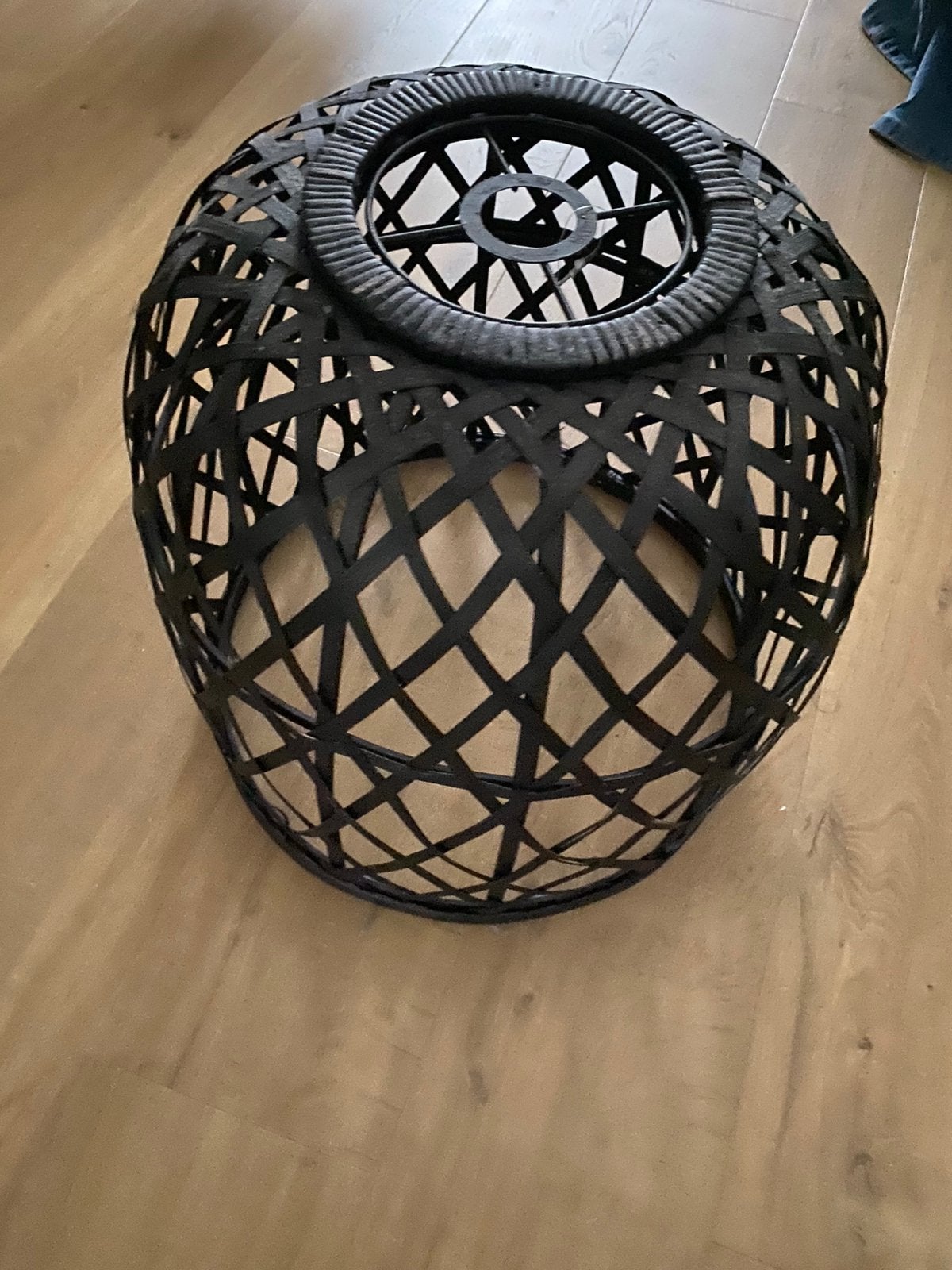 Rotan lamp, Huis en Inrichting, Ophalen, Zo goed als nieuw, Rond, Minder dan 50 cm