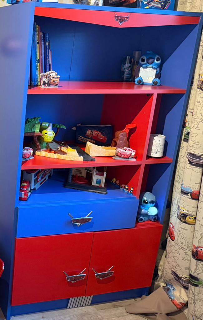 Kast en nachtkastje disney cars, Ophalen, Gebruikt, 50 tot 100 cm, Minder dan 100 cm