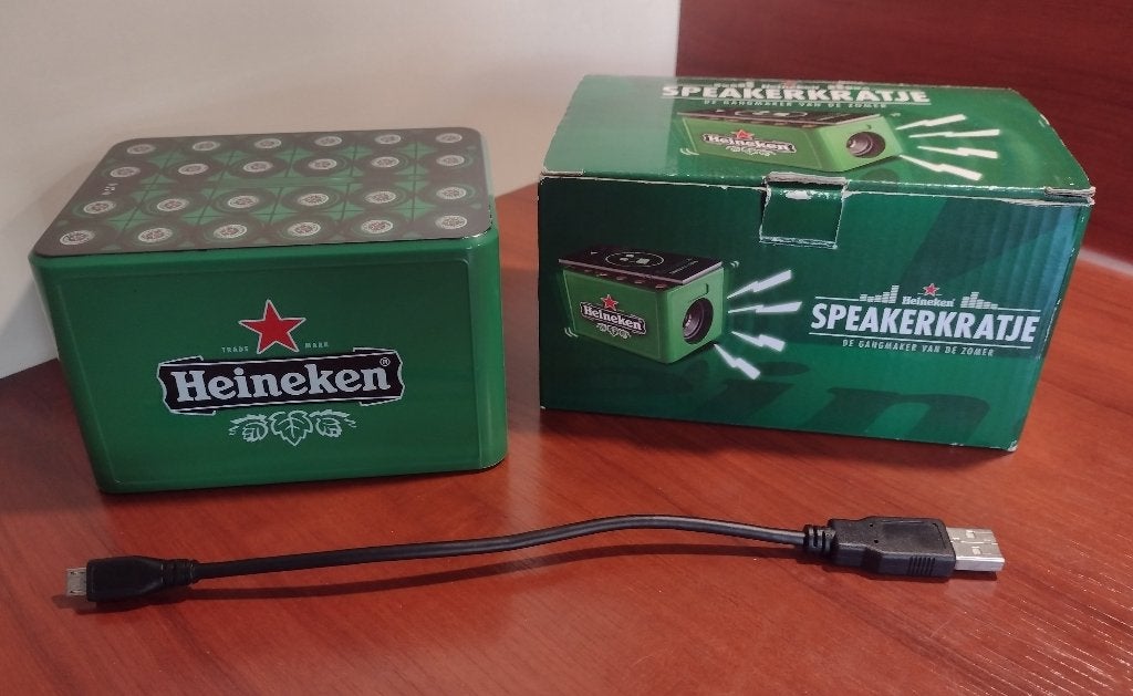 Heineken Speaker Kratje (LET OP, GEEN BLUETOOTH)., Ophalen of Verzenden, Nieuw, Overige typen, Heineken