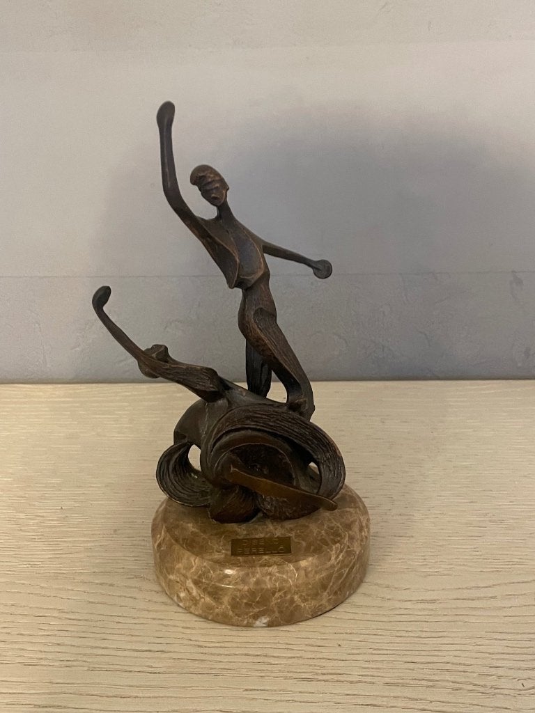 Baile Jota - Beeld, Jaume Perello - 24.5 cm - Brons, Groep mensen, Art deco, Ophalen of Verzenden, 20 - 50 cm