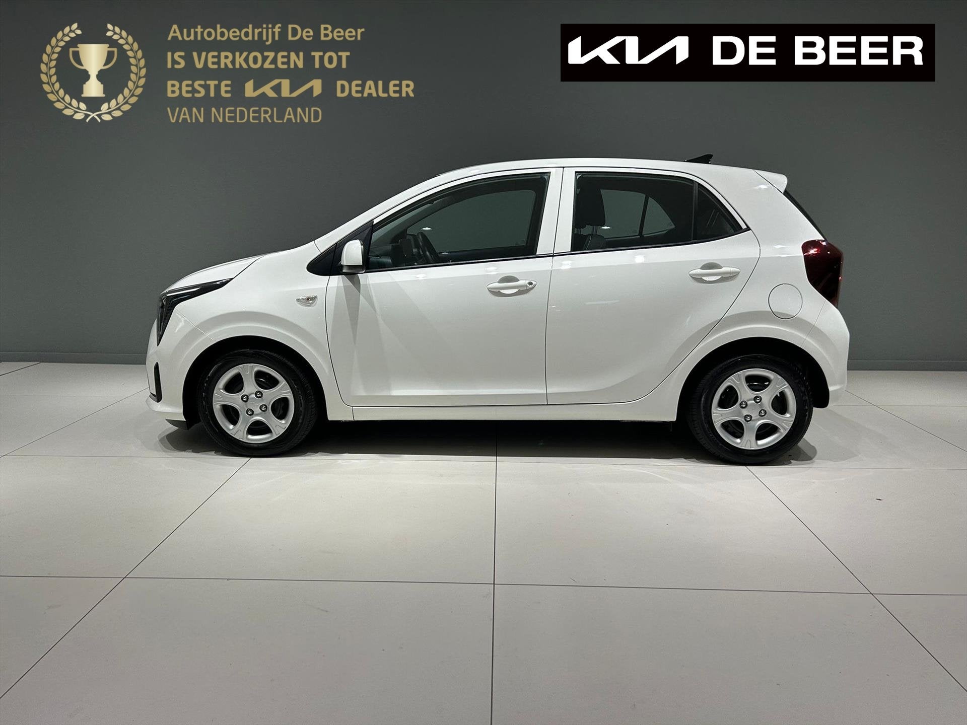 KIA Picanto 1.0 DPi 63pk 4-zits DynamicLine, Auto's, Voorwielaandrijving, Stof, 4 stoelen, Wit