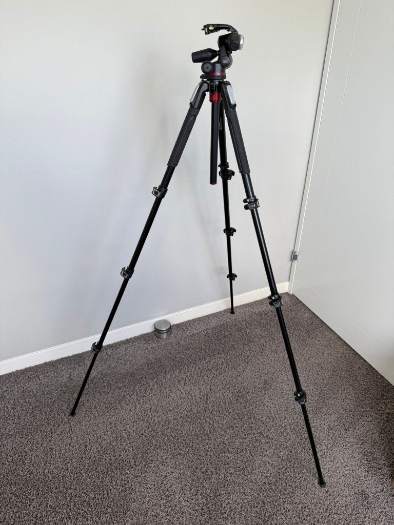 Manfrotto MK190XPRO4-3W Statief met Balhoofd, als nieuw, Audio, Tv en Foto, Fotografie | Statieven en Balhoofden, Ophalen, Gebruikt