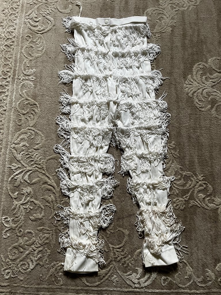 Witte broek met franjes, fringes, S, zgan, wit, zomer!, Wit, Ophalen of Verzenden, Zo goed als nieuw, Maat 36 (S)