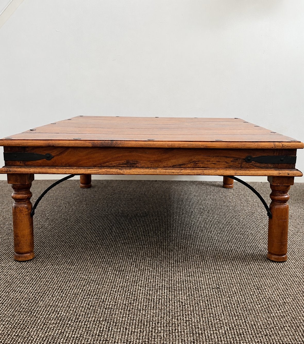 Massief William Sheppee Salontafel (100x100 cm) - Koloniaal, Ophalen, Gebruikt, 50 tot 100 cm, 50 tot 100 cm