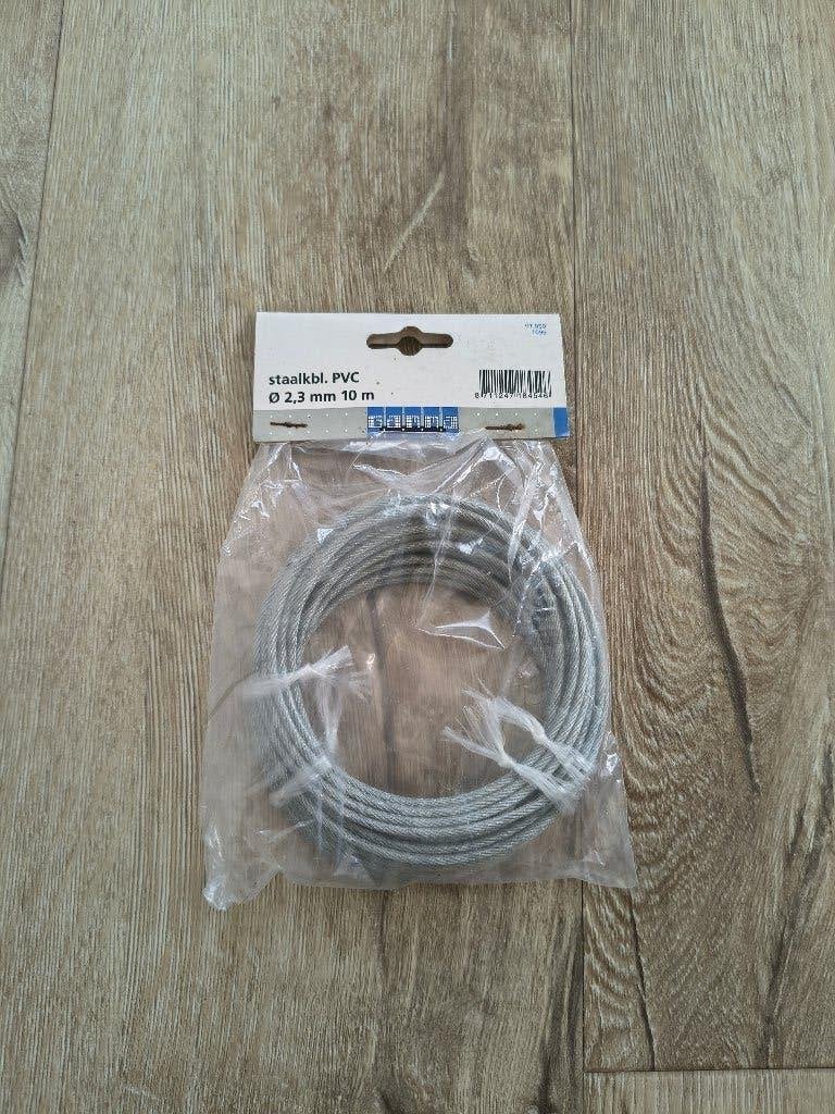 Nieuwe Gamma staalkabel PVC 2,3 mm, 10m lang. Nieuw!, 250 mm of meer, Onb, Overige typen, Nieuw