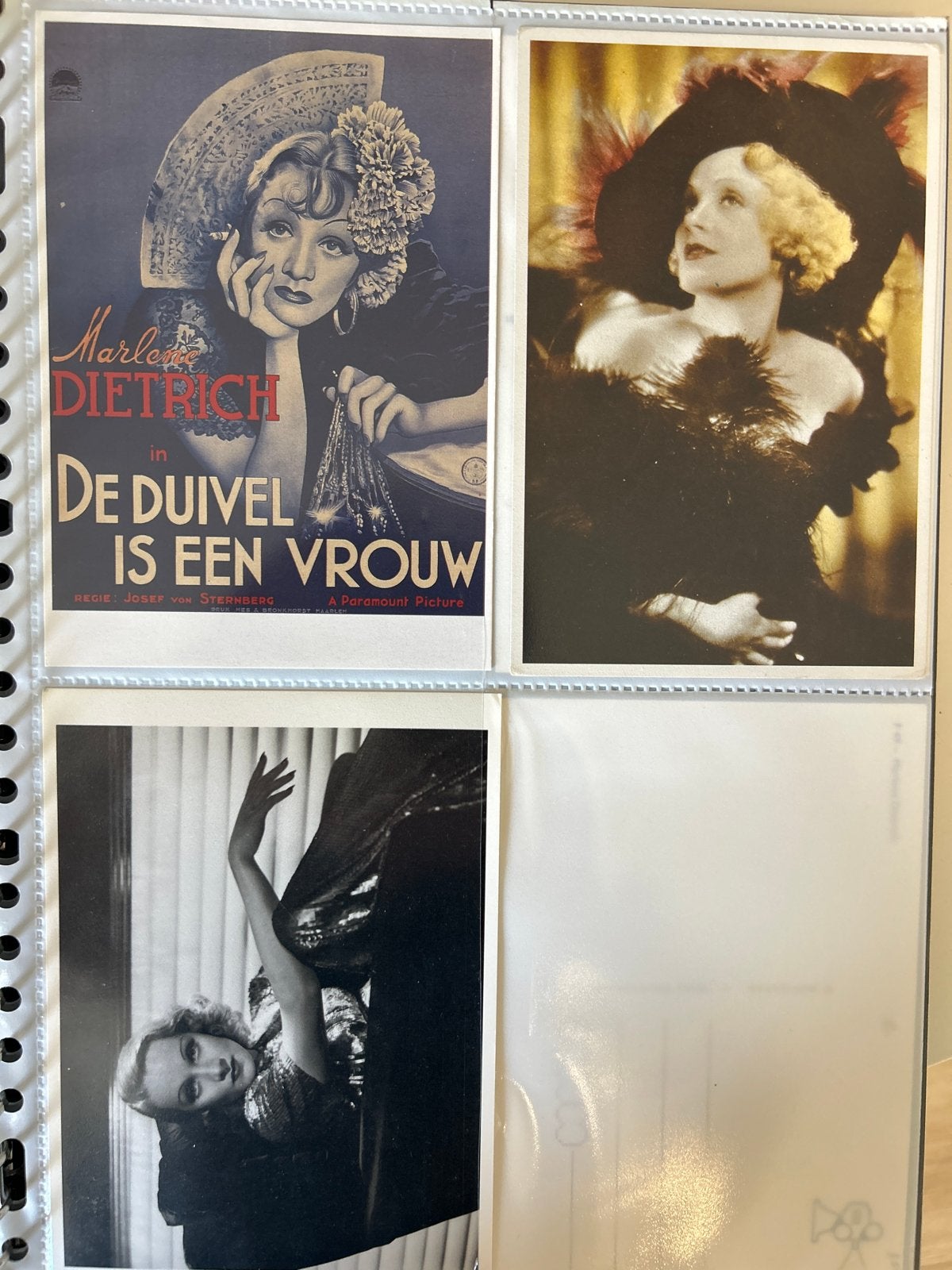 6 ansichtkaarten Marlene Dietrich, Ophalen of Verzenden