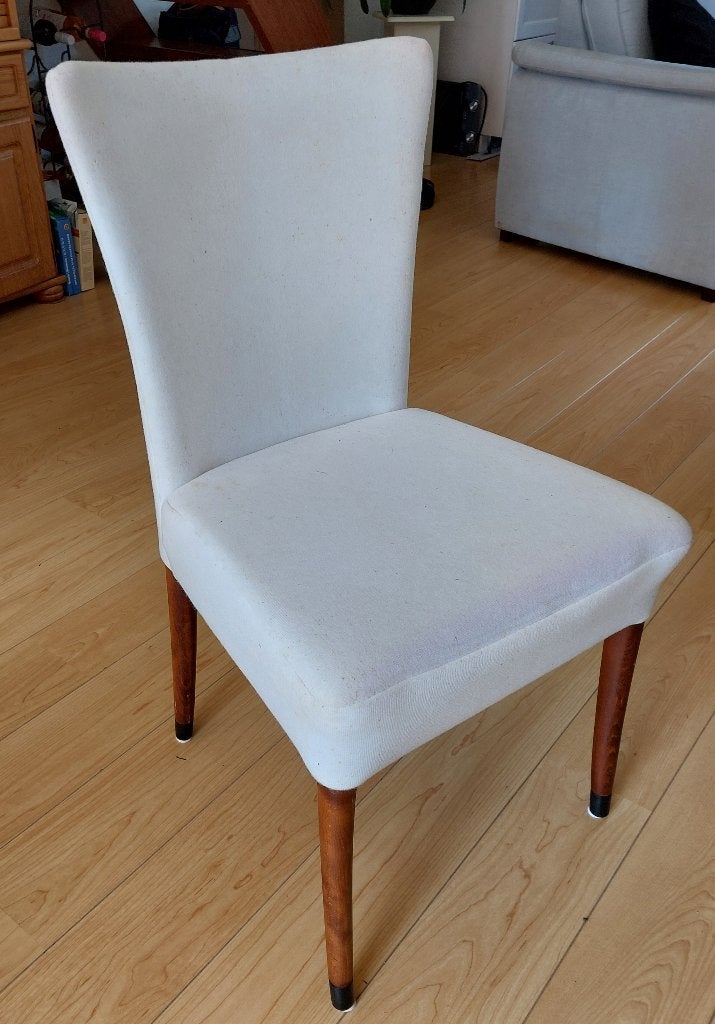 2 witte Giorgetti eetkamer stoelen  (prijs is per stoel), Ophalen, Hout, Gebruikt, Twee