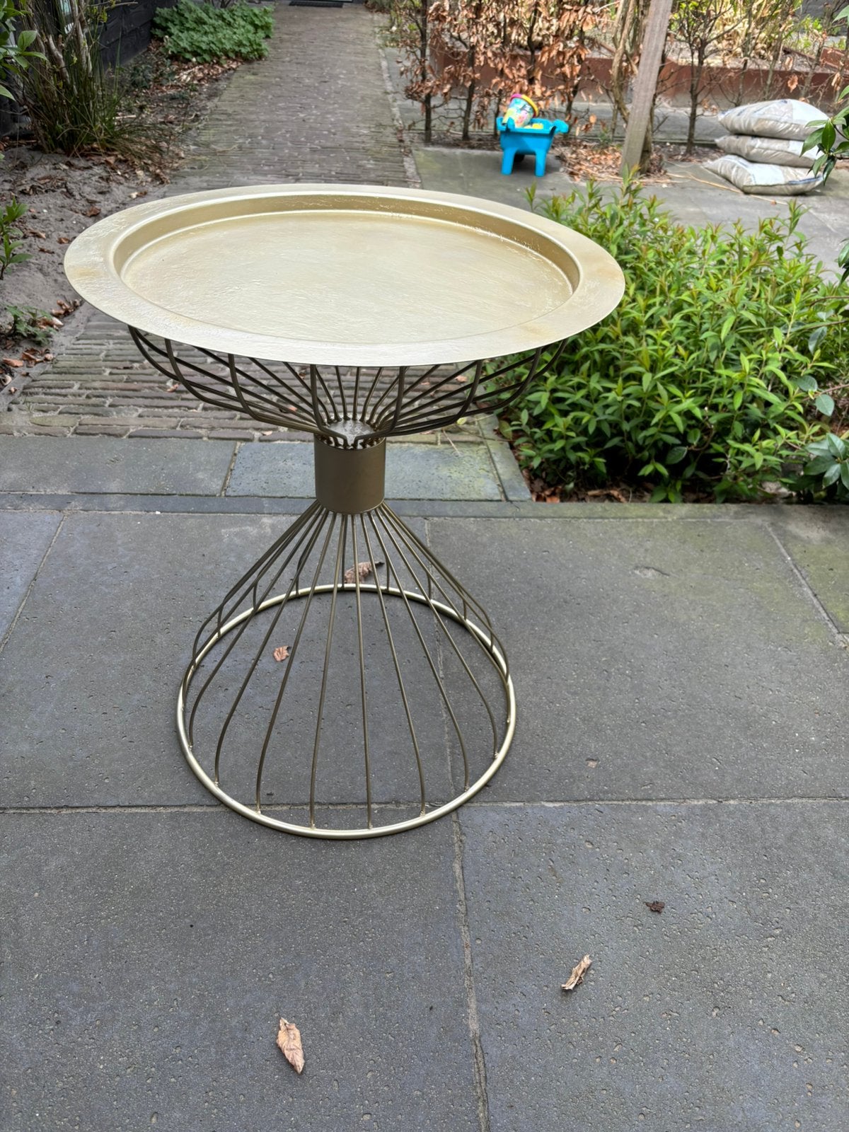 Leuke vintage gouden metalen salontafel, Huis en Inrichting, Ophalen, 50 tot 75 cm, Minder dan 50 cm, 50 tot 100 cm