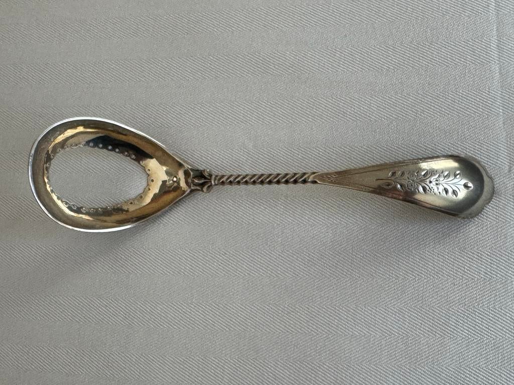 Antieke zilveren eierlepel - ca. 1890, Antiek en Kunst, Ophalen of Verzenden