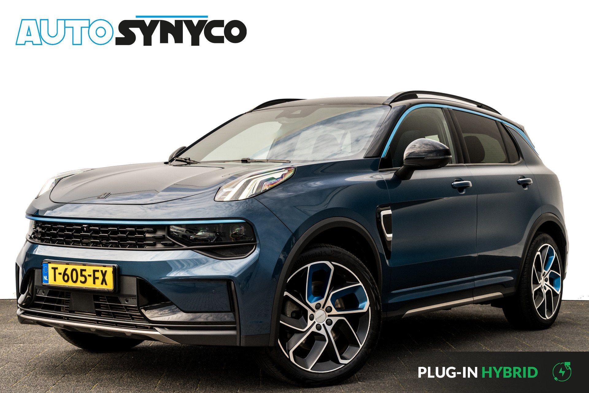 Lynk & Co 01 1.5 Plug-in Hybrid 262 Pk I Zwarte hemel I Pano, Auto's, Stof, Blauw, 120 €/maand, Bedrijf