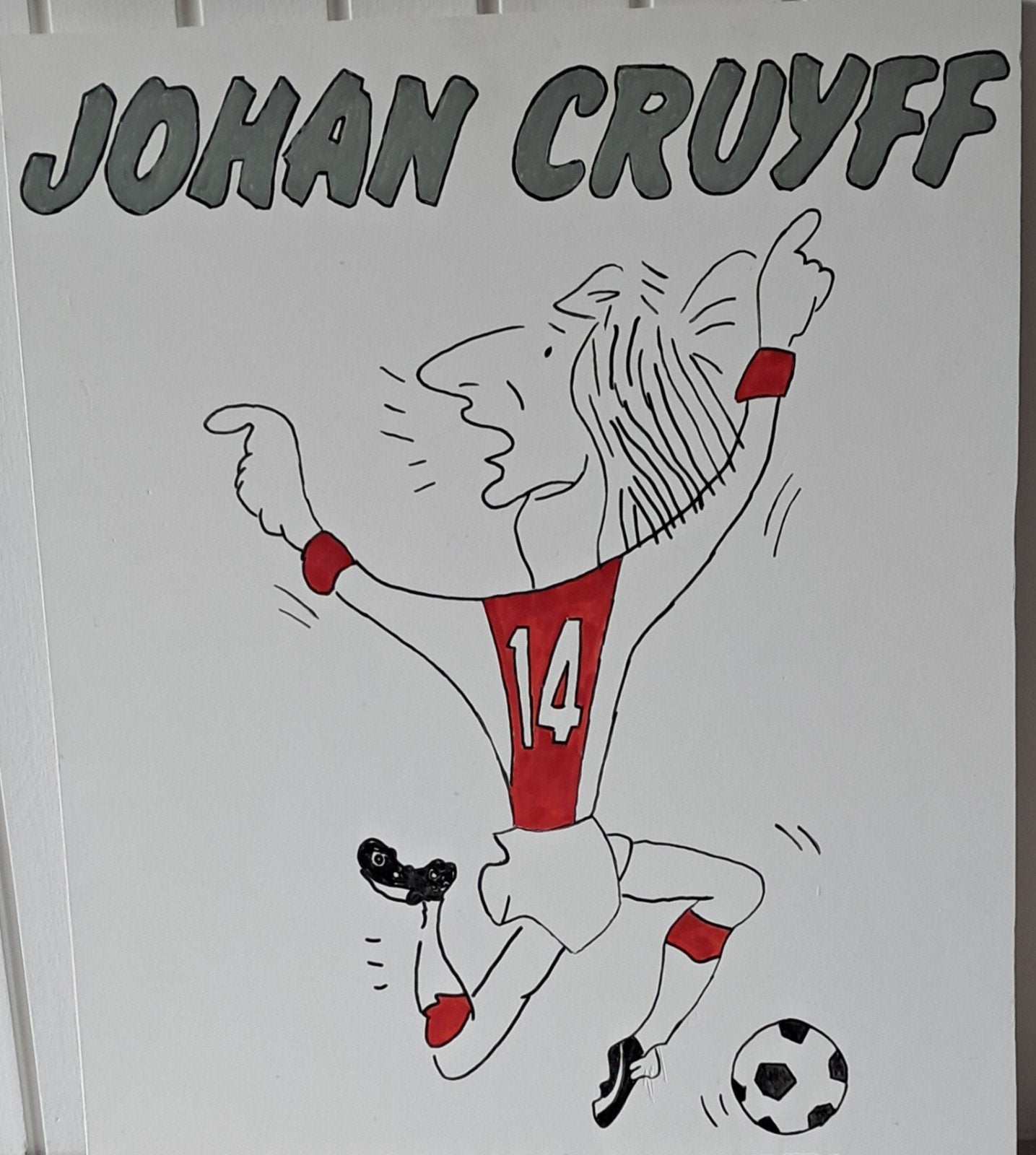 Johan Cruyff Karikatuur - Voetbal Kunstwerk, Ophalen of Verzenden, Nieuw, Ajax, Overige typen