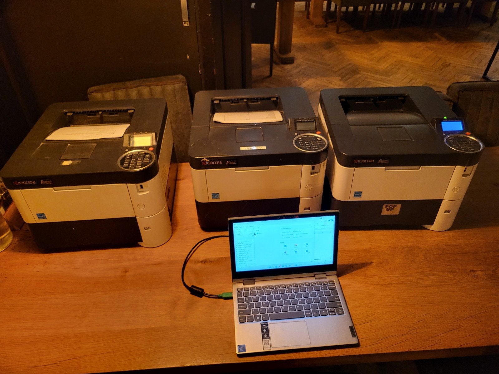3x Kyocera Ecosys FS-2100DN Laserprinters met stroomkabels, Computers en Software, Ophalen, Zwart-en-wit printen, Gebruikt, Printer