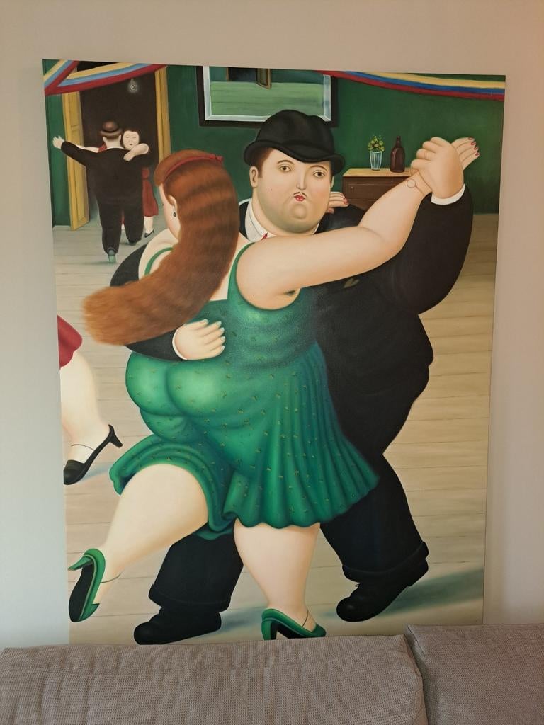 Schilderij XXL Fernando Botero stijl!, Ophalen of Verzenden