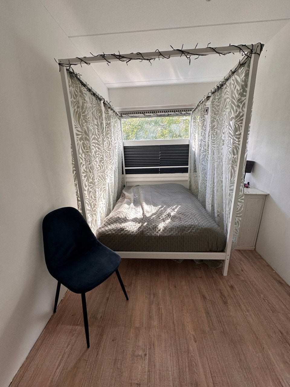 Hemelbed 140 x 200 wit Vitarna Ikea zgan, Ophalen, Wit, Tweepersoons, 140 cm