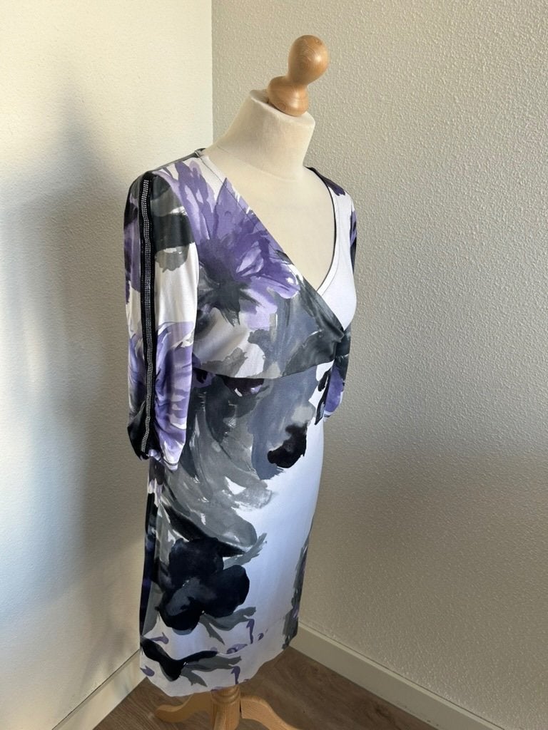 AirField maat 40 bloemen paars classy jurkje 3123, Kleding | Dames, Maat 38/40 (M), AirField, AirField, Paars