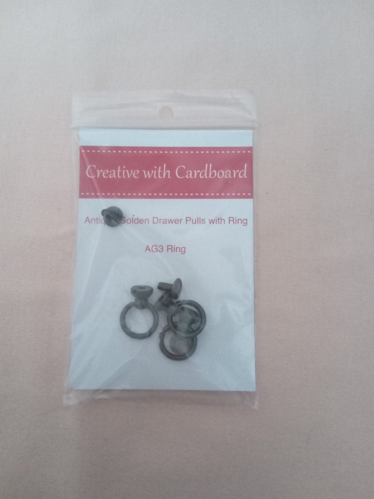 Antieke gouden ladeknopjes met ring voor karton, Goud, Geschikt voor karton, Gereedschap of Toebehoren, Nieuw