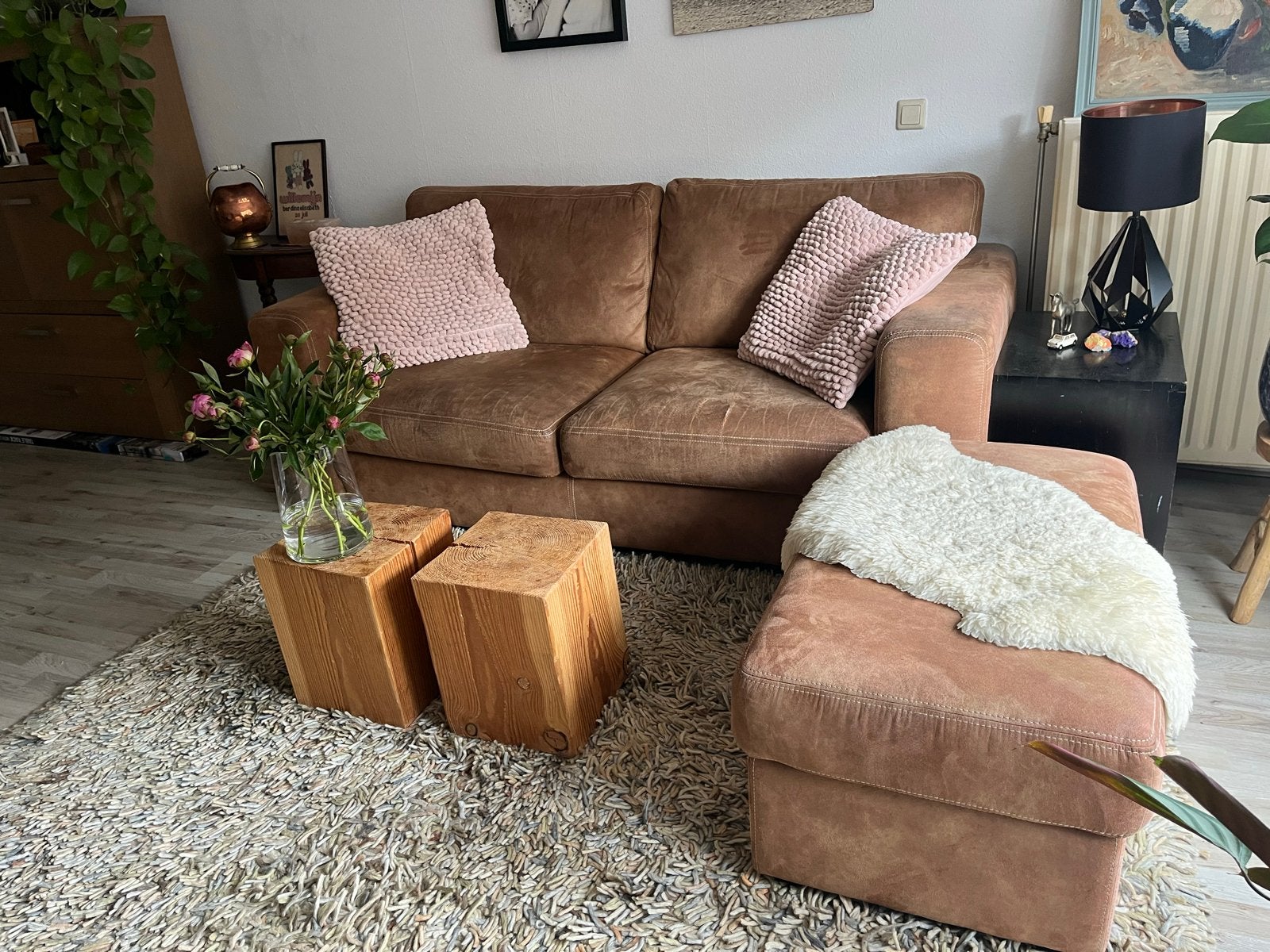 Bank met hocker GRATIS, Ophalen, Gebruikt, 150 tot 200 cm, Tweepersoons
