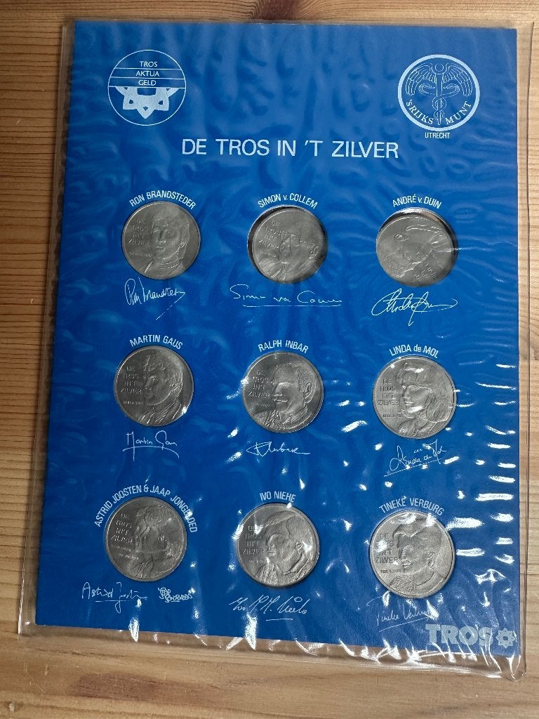 De Tros in 't Zilver - Zilveren munten set, Setje, Koningin Beatrix, Zilver, Overige waardes