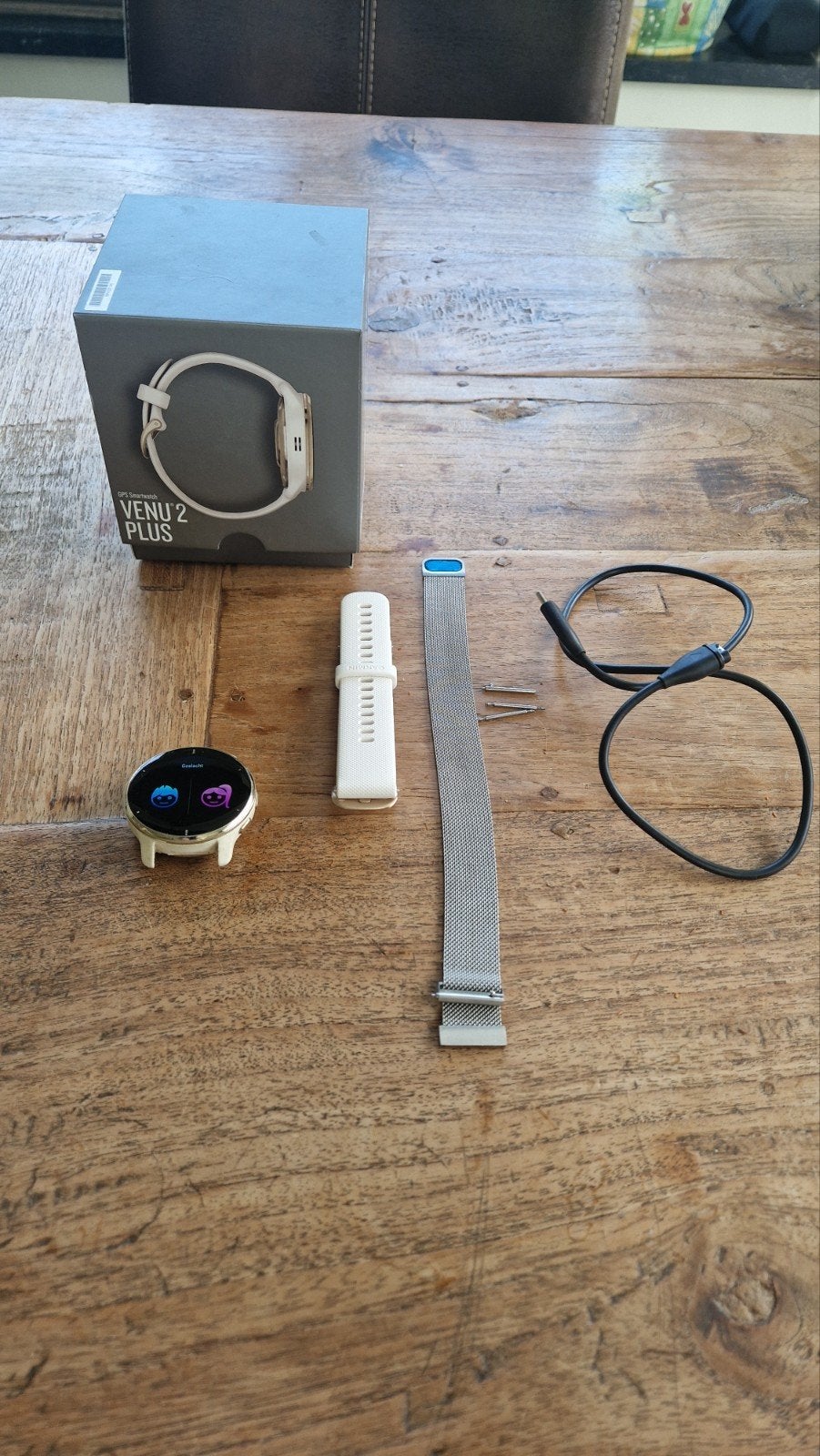 Garmin Venu 2 Plus GPS Smartwatch, Sieraden, Tassen en Uiterlijk, Smartwatches, Wit, Garmin venu, Ophalen of Verzenden, Zo goed als nieuw