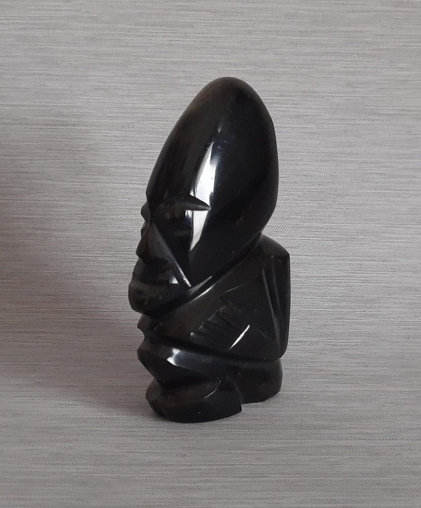 011c-Prachtig klein beeldje uit Mexico, goud Obsidiaan., Ophalen of Verzenden, Overige typen