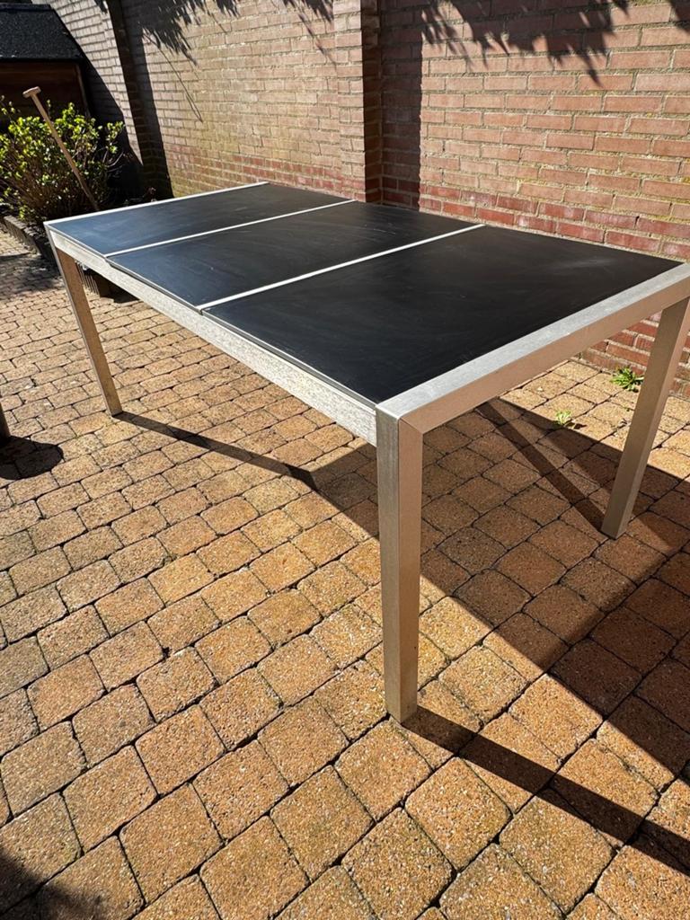 Tuintafel 180 x 90, Tuin en Terras, Tuintafels, Ophalen, Gebruikt, Rechthoekig, Aluminium