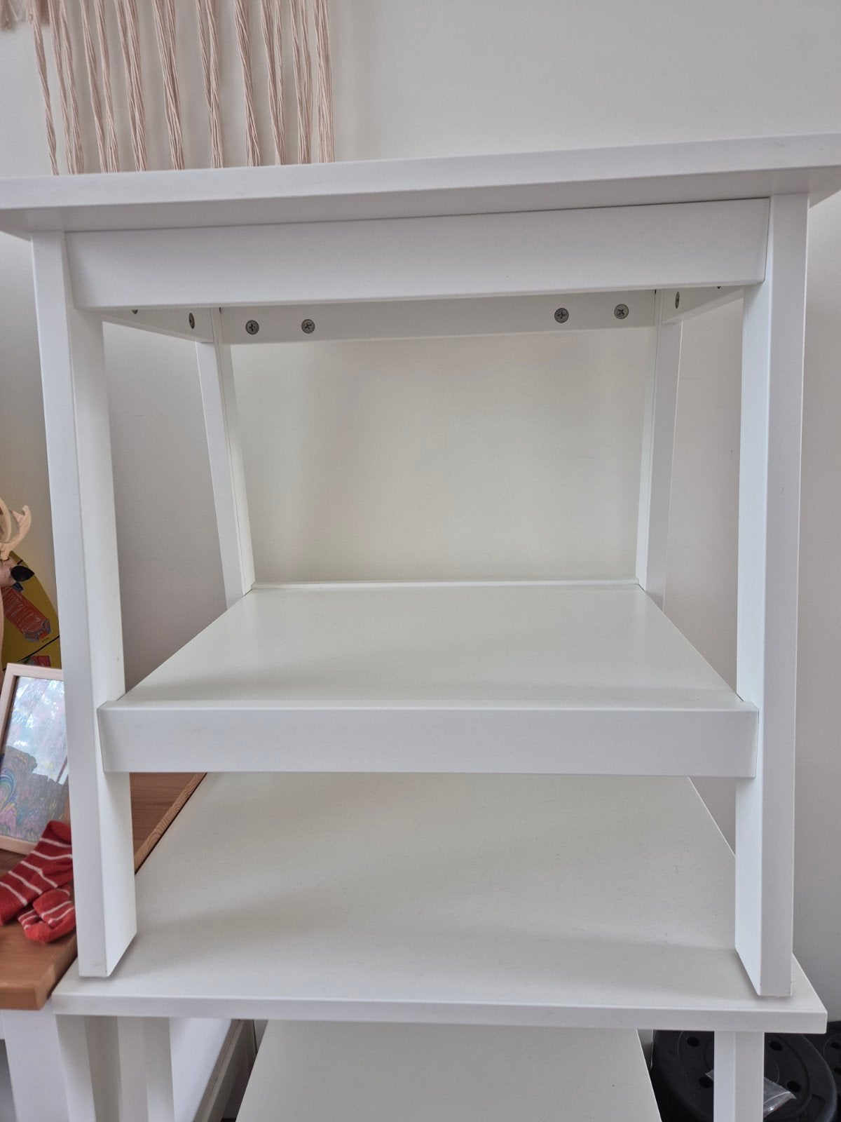 witte bijzettafels stukje 7 euro, Gebruikt, Vierkant, 55 tot 75 cm, Hout