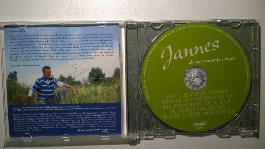Jannes - Als Het Zonnetje Schijnt, Ophalen of Verzenden, Zo goed als nieuw, Levenslied of Smartlap, Album
