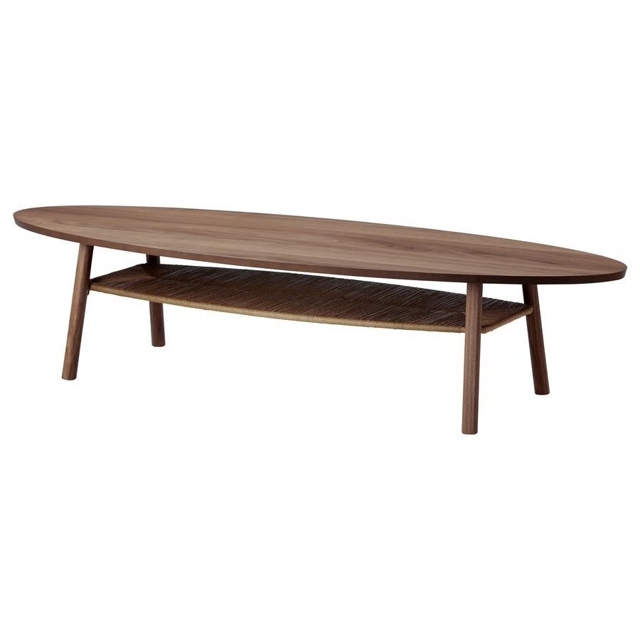 IKEA STOCKHOLM Coffee table, walnut veneer, 180x59 cm, Zo goed als nieuw, 150 tot 200 cm, Ovaal, 5 – 50