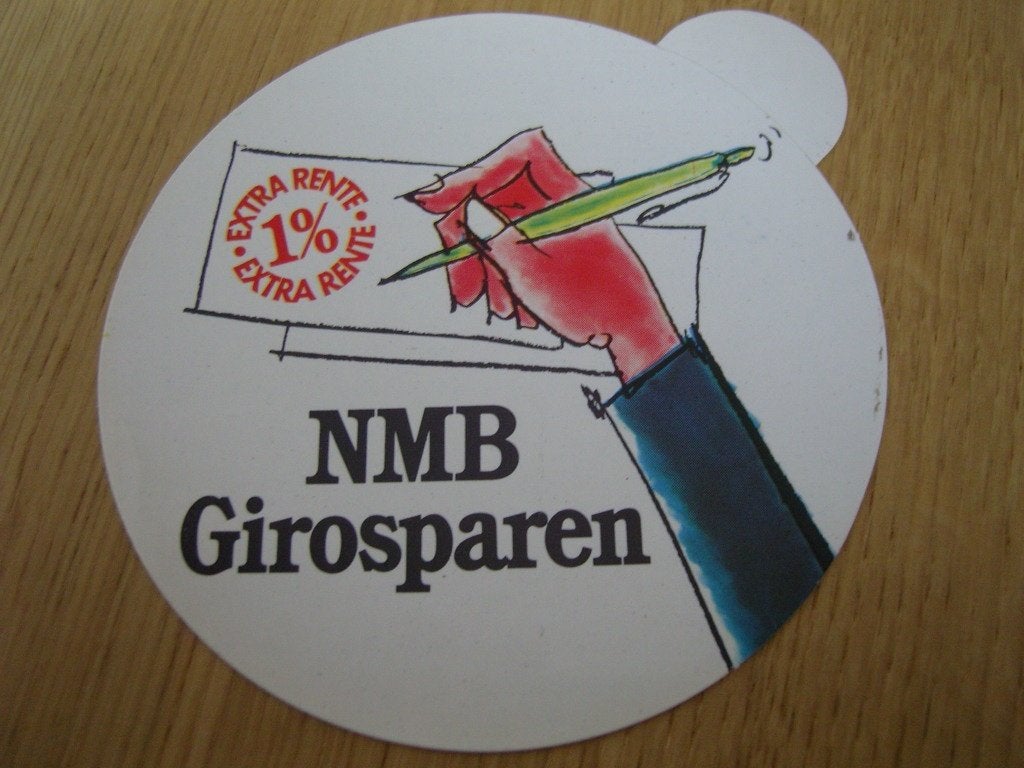 sticker NMB Girosparen, Verzamelen, Ophalen, Zo goed als nieuw