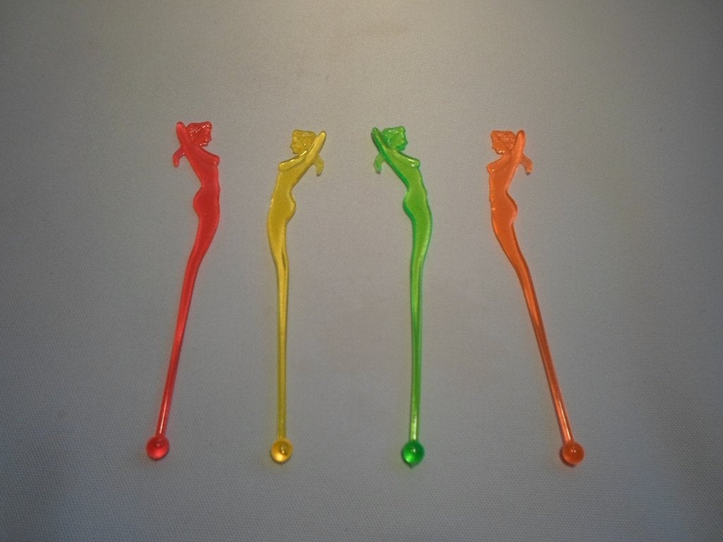 Cocktail Swizzle Sticks Naakte Vrouw, Overige typen, Kunststof, Ophalen of Verzenden, Zo goed als nieuw