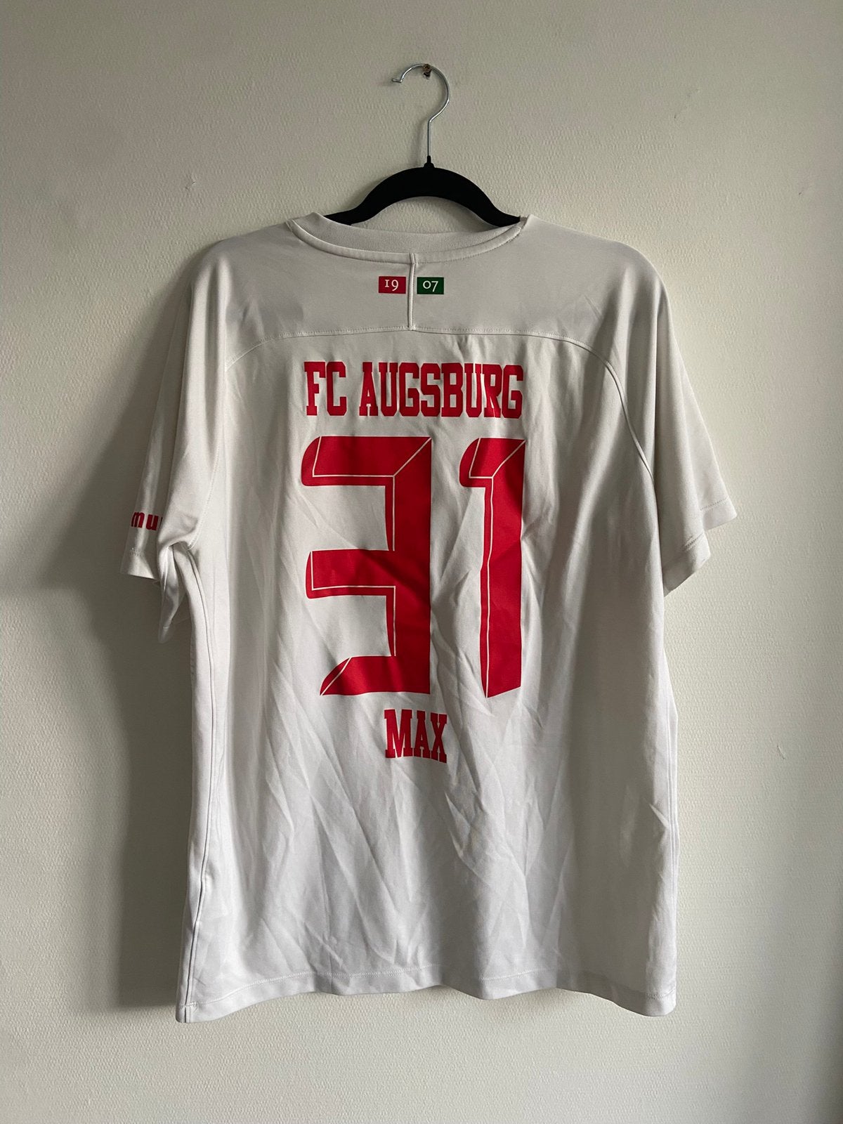 Origineel FC Ausburg 18/19 Philipp Max XL shirt, Sport en Fitness, Voetbal, Maat XL, Ophalen of Verzenden, Zo goed als nieuw, Shirt