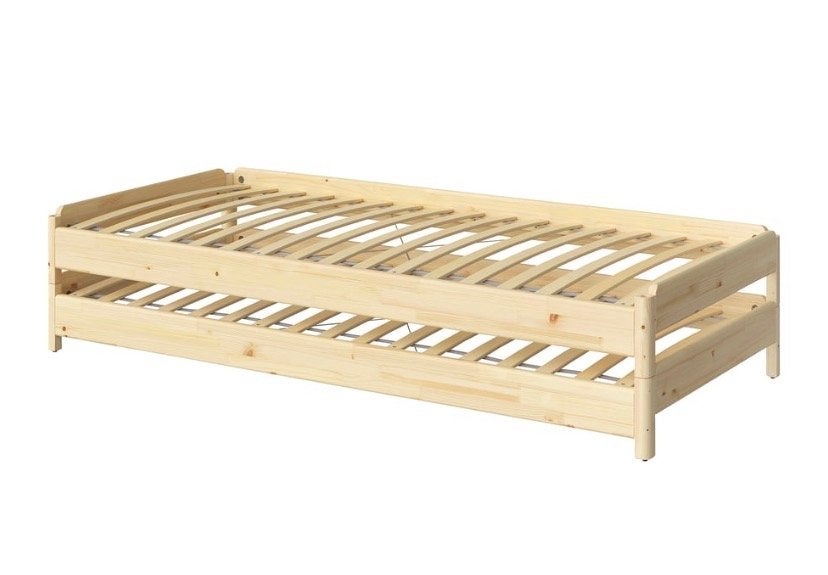 IKEA UTÅKER Stapelbed met 2 matrassen, Huis en Inrichting, Ophalen, Verstelbaar, Zo goed als nieuw, 80 cm