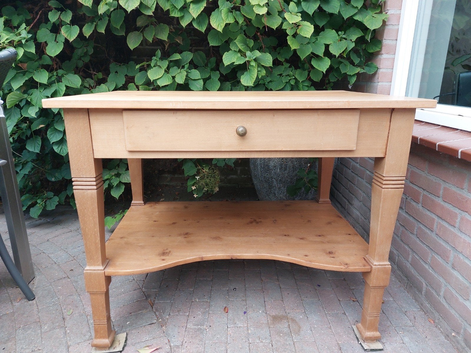antieke tafel 69 cm diep, 99,5 cm breed en 79,5 cm hoog, Ophalen, Gebruikt, 50 tot 100 cm, 25 tot 50 cm