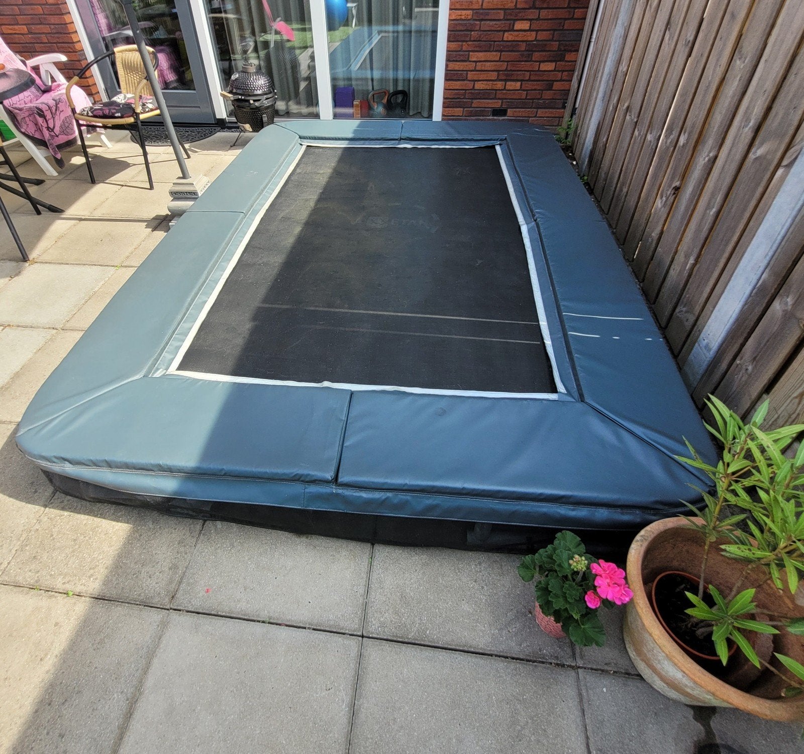 Etan Premium Gold trampoline 280 x 200 cm inground, Ophalen, Gebruikt