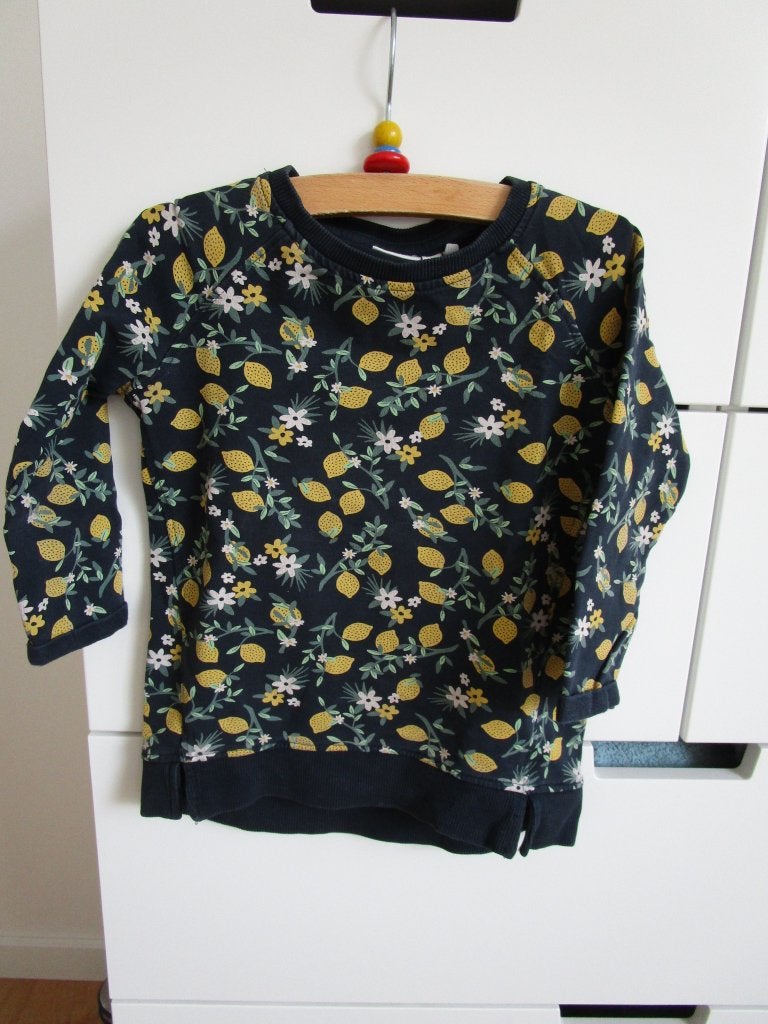 Name it - tuniek trui maat 86 - blauw/citroenen, Kinderen en Baby's, Babykleding | Maat 86, Ophalen of Verzenden, Zo goed als nieuw