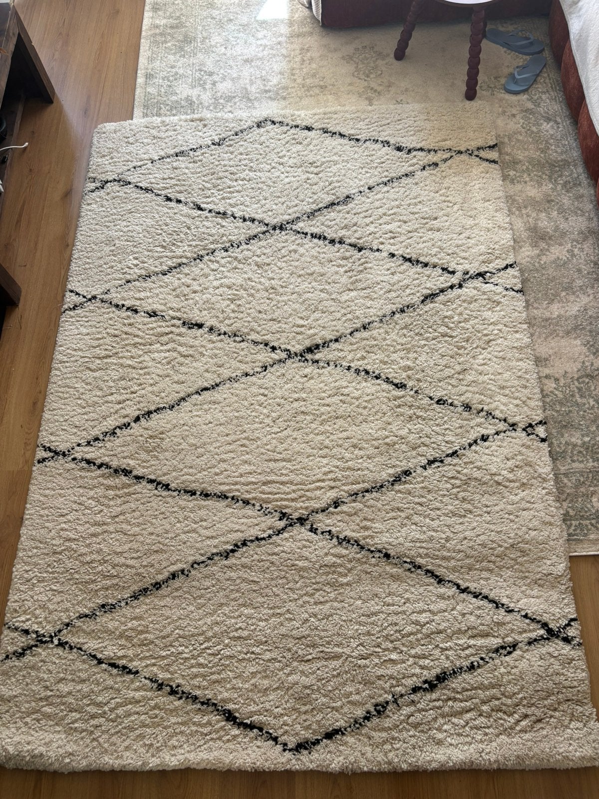 Vloerkleed, Ophalen, Gebruikt, Beige, 150 tot 200 cm