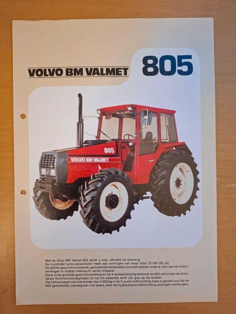 Folder Volvo BM Valmet 805, Ophalen of Verzenden, Gelezen, Tractor en Landbouw