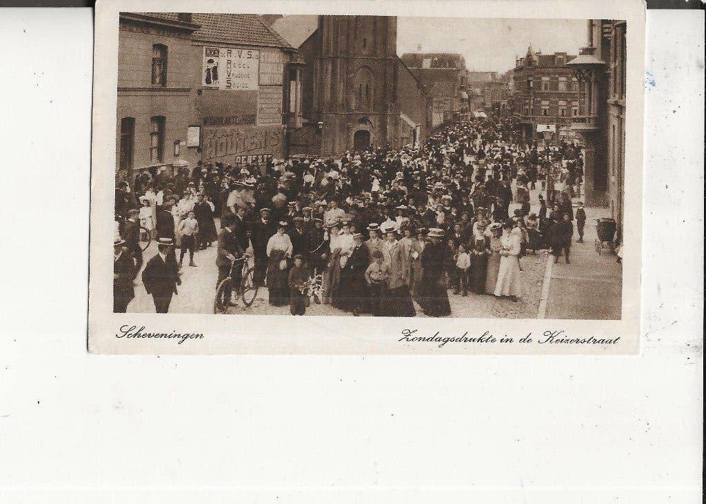 Scheveningen Keizerstraat Zondagsdrukte Recl van Houten, Ophalen of Verzenden, Voor 1920, Ongelopen, Zuid-Holland