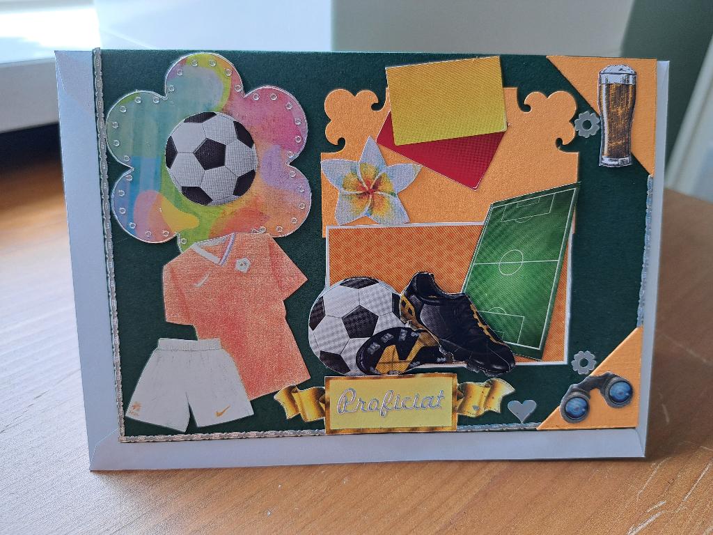 3 d kaart gefeliciteerd voetbal nr 20, Ophalen of Verzenden, Nieuw, Overige thema's