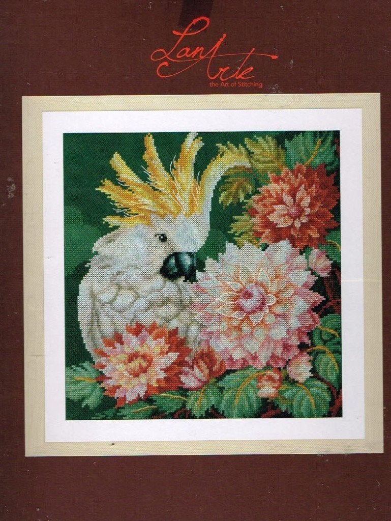 Cado SALE lanarte borduurpakket COCKATOO's DAHLIA's 207167, Ophalen of Verzenden, Nieuw, Handborduren, Borduurpakket