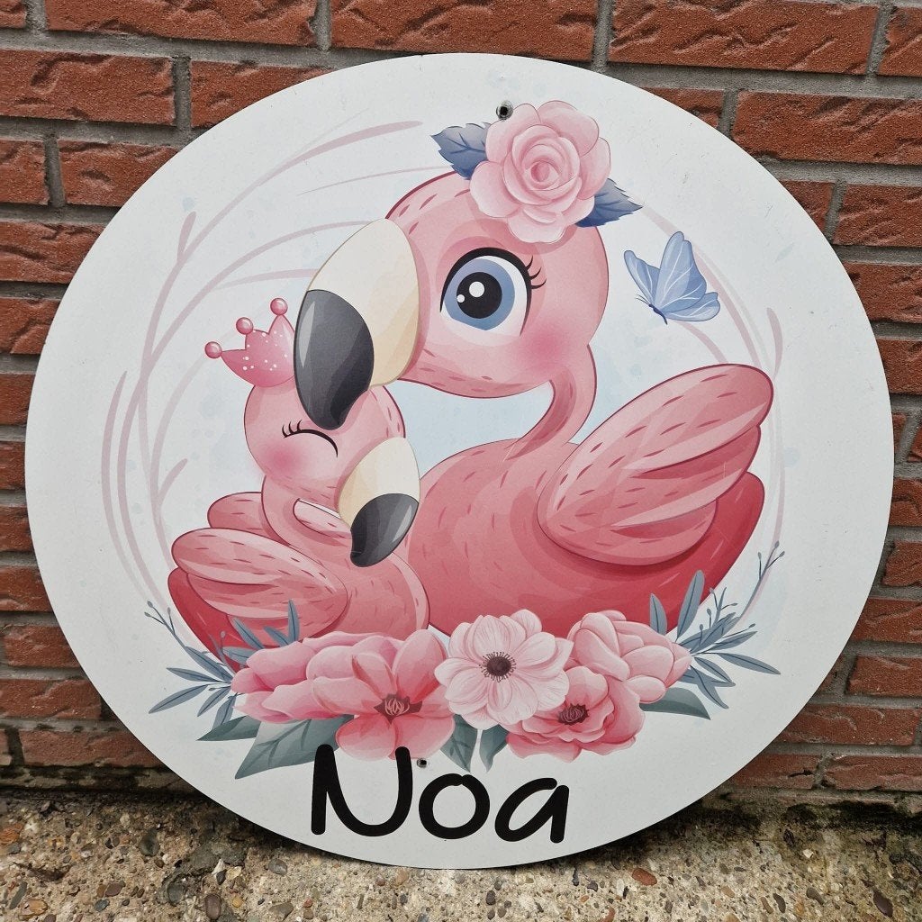 Geboortebord Flamingo, Ophalen, Gebruikt, Geboortebord