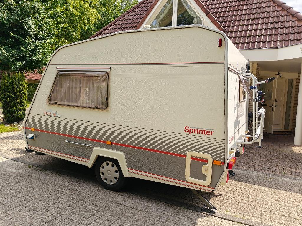 Mooie Beyerland 350 Sprinter Caravan bouwjaar 1997, Tot en met 2, Treinzit, Particulier, Dwarsbed