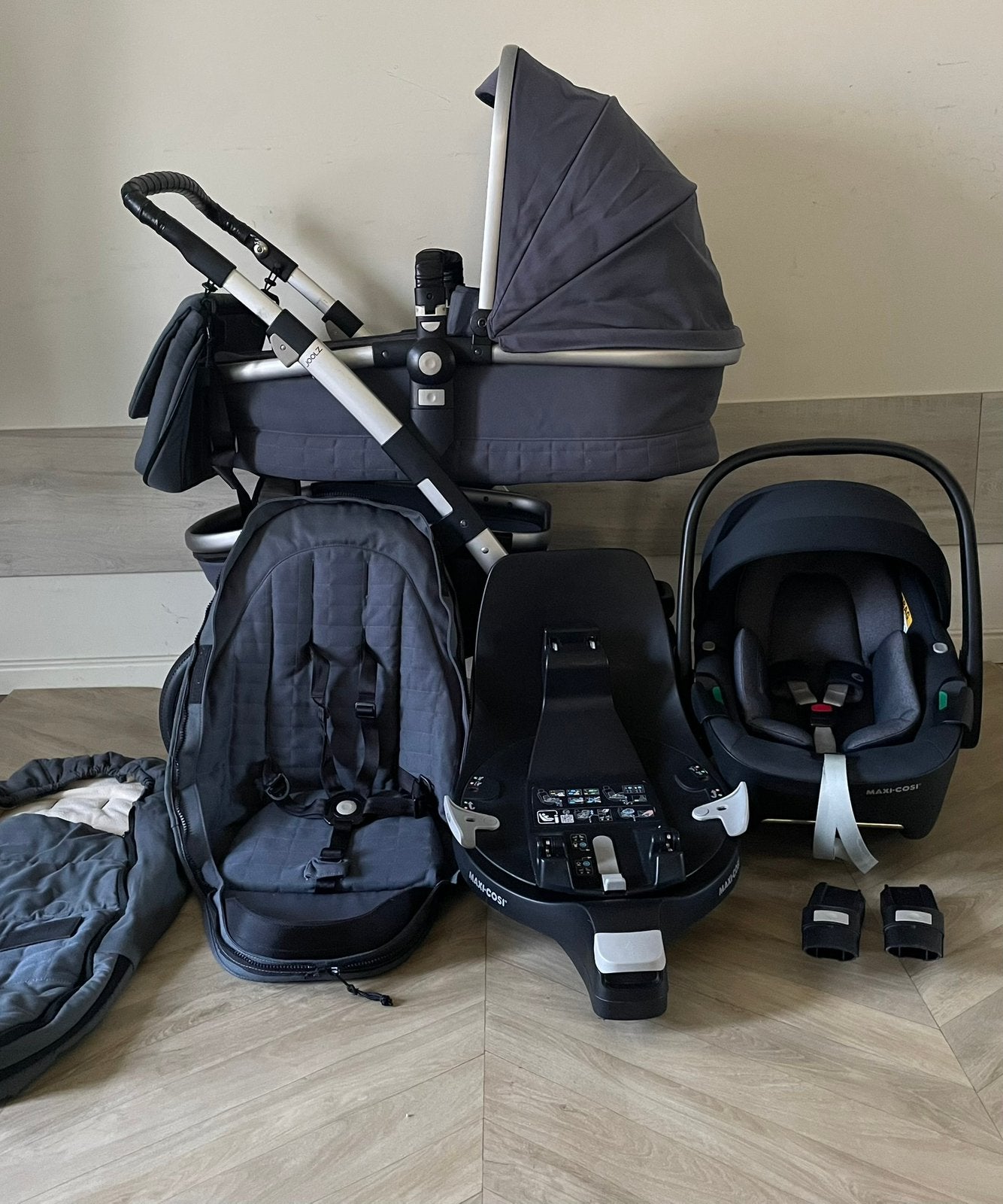 Joolz Geo Grey Blue 3-in-1 + 360 maxicosi + 360 isofix base, Ophalen, Zo goed als nieuw, Overige merken
