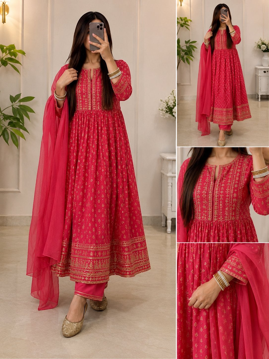 Prachtige roze Indiase jurk met gouden details, Kleding | Dames, Jurken, Maat 38/40 (M), Nieuw, Ophalen of Verzenden, Roze