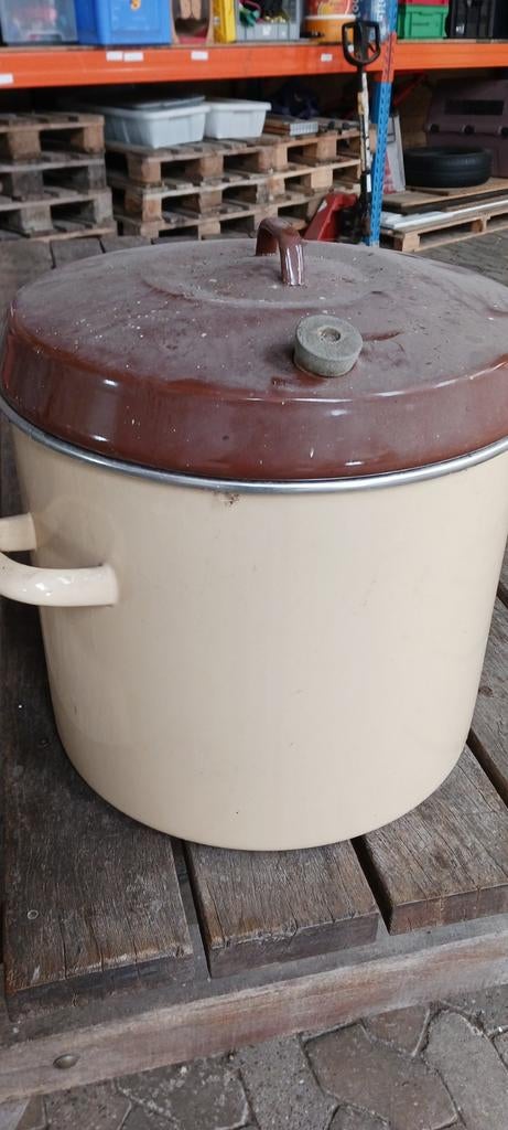 Grote emaille weckketel met deksel, Huis en Inrichting, Keuken | Potten en Pannen, Ophalen, Gebruikt, Overige materialen