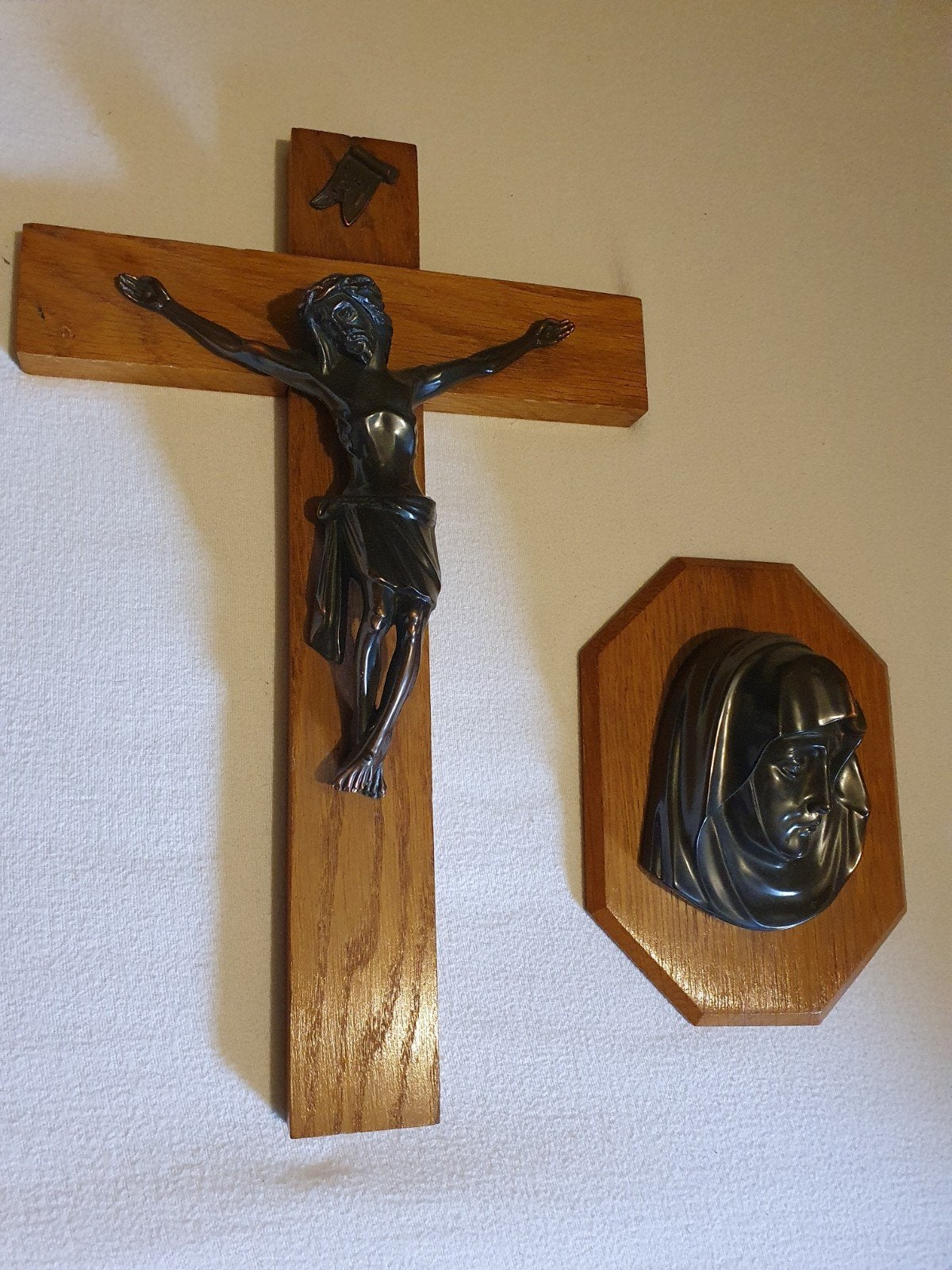 Houten kruis en wandbord, Ophalen of Verzenden, Overige typen